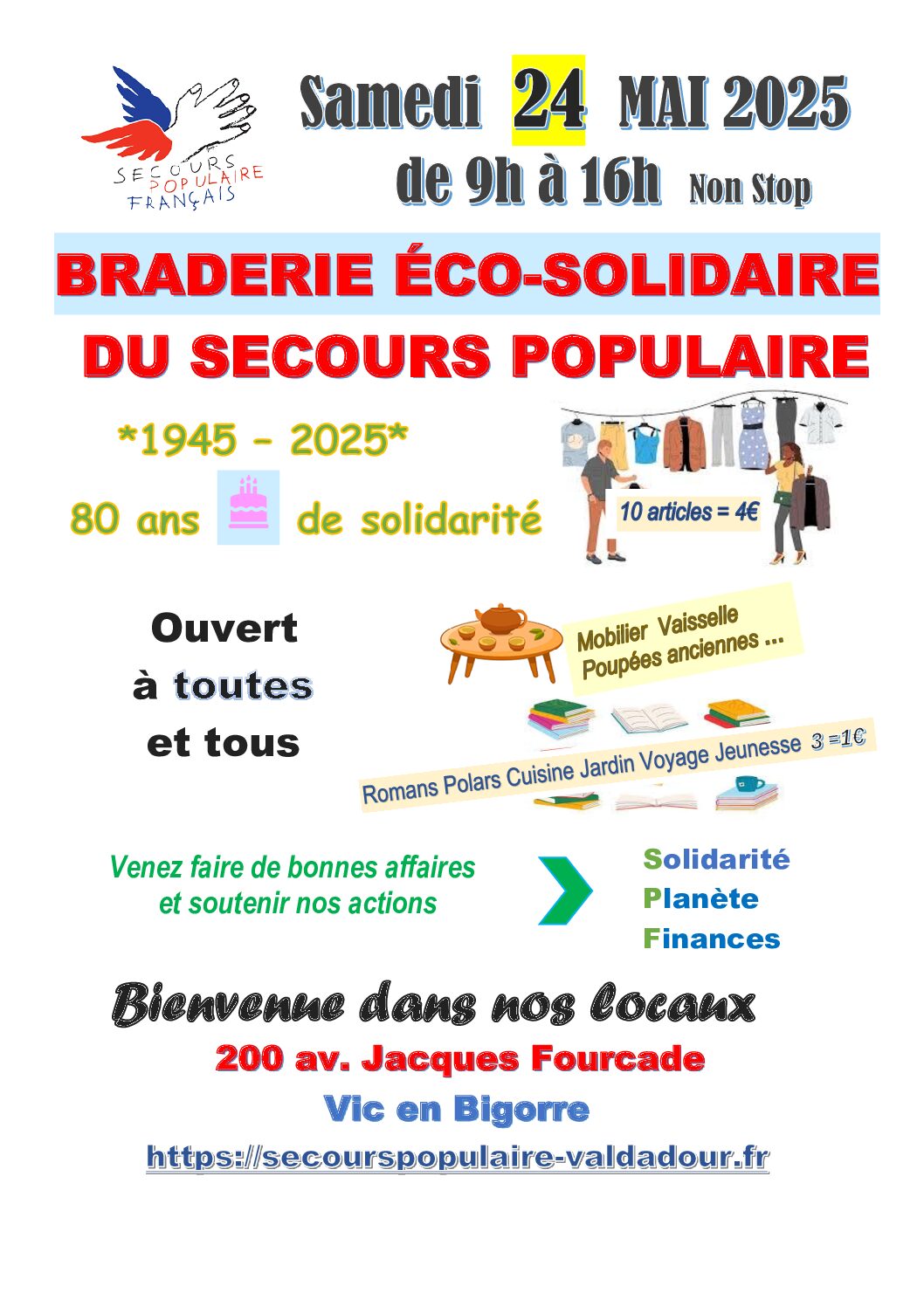 BRADERIE le 24 MAI 9h -16h