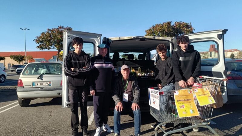 Lycée Jean Monnet : les élèves s'associent à la solidarité. Merci et bravo à Julian, Mathéo, Nathan qui par leur projet ont réussi une belle collecte ! Plus de 760 produits en 2 jours...